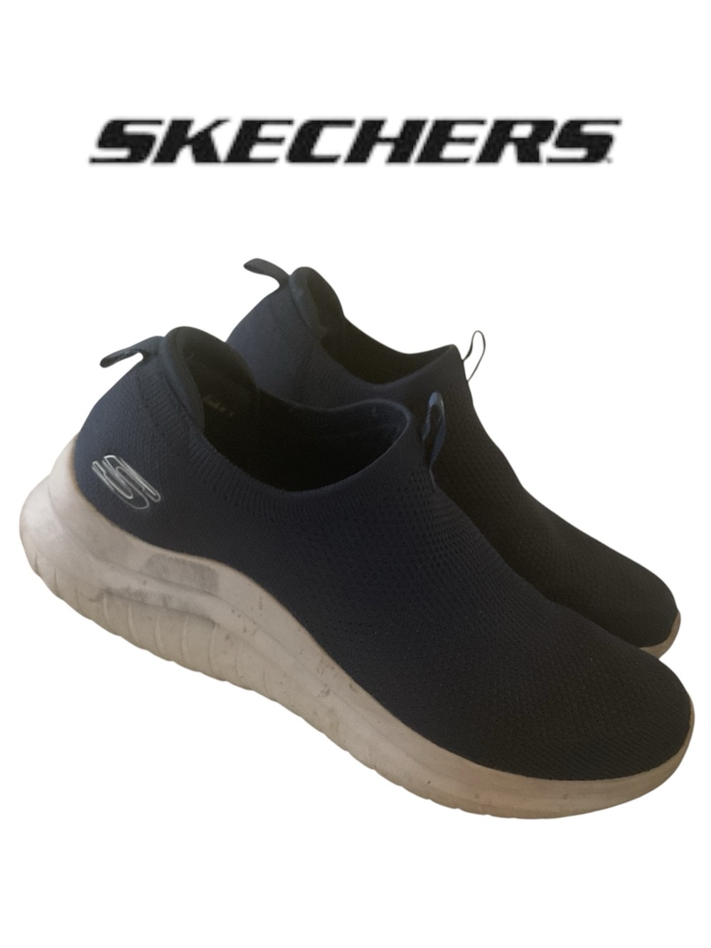 Skechers Men's Slip-On Knit Sneakers in Navy Blue